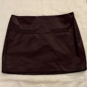 A New Day Burgundy Faux Leather Mini Skirt